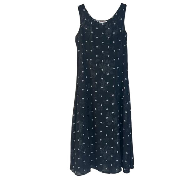 Coldwater Creek Reversable Floral Polka Dot Fit & Flare Dress Sleeveless Size PS - Picture 5 of 9
